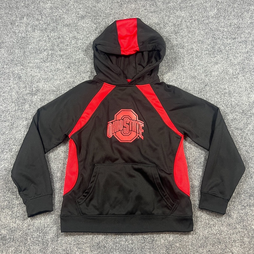 Varsity Authentic Apparel Ohio State Buckeyes Hoodie Kids‎ Small Red Black Lined